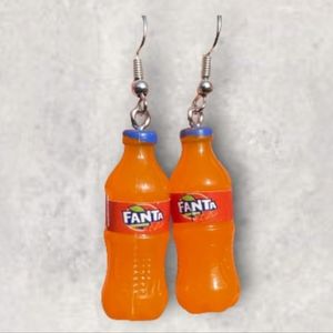 Fanta Earrings, Drink Earrings, Funny Earrings, Novelty Earrings